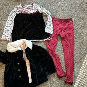 Matilda Jane Artis coat, dodie leggings, & Lucie girls top.
